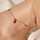 925 Sterling Silver Strawberry Anklet As Shown In Figure - One Size