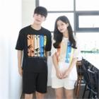Couple Surfing Graphic Boxy T-shirt