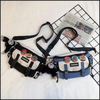 Color Block Buckled Belt Bag