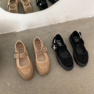 Genuine Leather Platform Flats