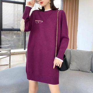 Patched Sweater Dress