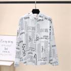 All Over Letter Shirt White - One Size