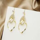 Sterling Silver Rhinestone Drop Earring E3371-2 - 1 Pair - Gold - One Size