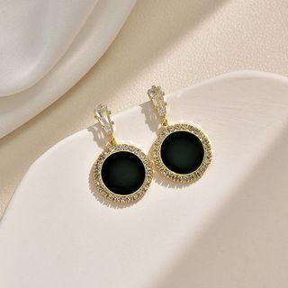 Disc Rhinestone Acrylic Dangle Earring