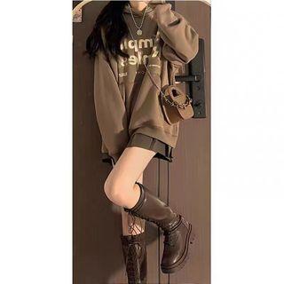 Lettering Hoodie / Mini Pleated Skirt / Set