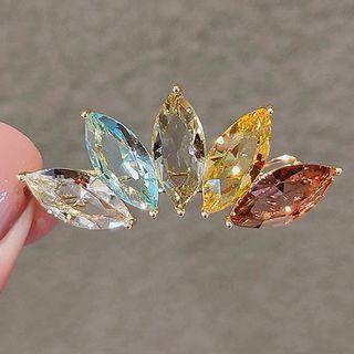 Lotus Faux Crystal Hair Clip Ly749 - Red & Yellow - One Size