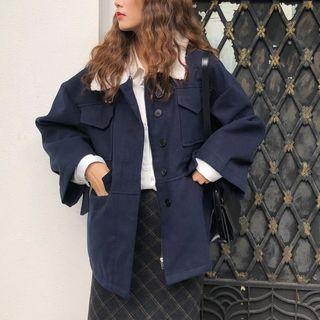 Single-breasted Jacket Navy Blue - One Size
