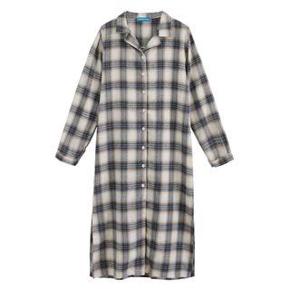 Plain Blazer / Plaid Midi Shirtdress / Cable Knit Vest