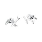 Fashionable Personality Aircraft Cufflinks Silver - One Size