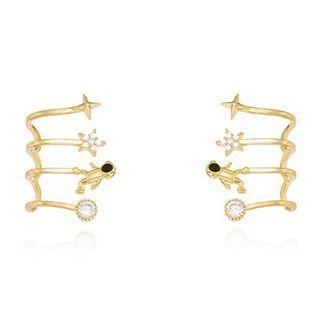 Astronaut Star Rhinestone Alloy Earring