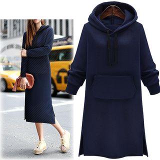 Plain Hooded Fleece-lined Dress