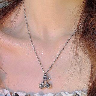 Cherry Pendant Alloy Necklace 1 Piece - Necklace - Stainless Steel - Gold - One Size