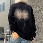 Fireworks Embroidered Round-neck Knit Top
