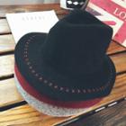 Embroidered Wool Blend Fedora Hat