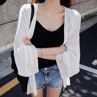 Plain Chiffon Jacket White - One Size