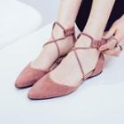 Genuine Leather Strappy Flats