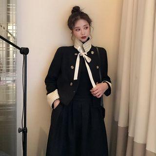 Set: Double-breasted Jacket + Midi A-line Dress