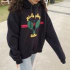 Tennis Rackets Print Hoodie Navy Blue - One Size