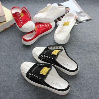 Canvas Platform Sneaker Mules