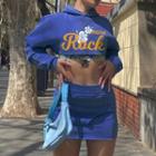 Set: Lettering Crop Hoodie + Mini Skirt