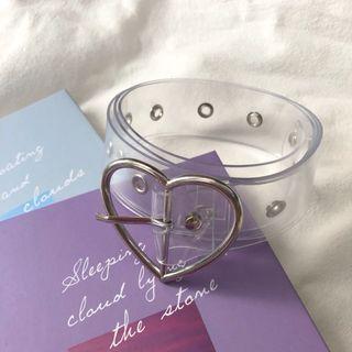 Alloy Heart Transparent Pvc Belt