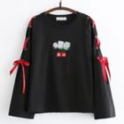 Mahjong Embroidered Long-sleeve T-shirt