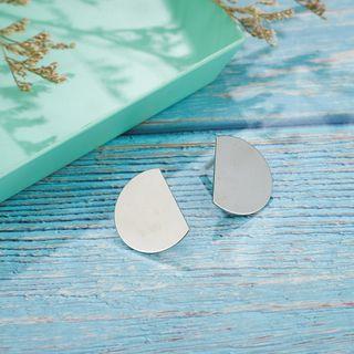 Alloy Half Disc Earring A31406 - One Size