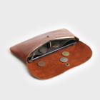Genuine Leather Long Wallet Red Brown -