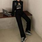 Plain Open Jacket / Wide Leg Pants