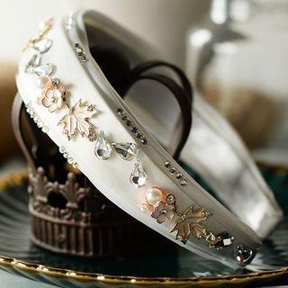 Rhinestone Headpiece White - One Size