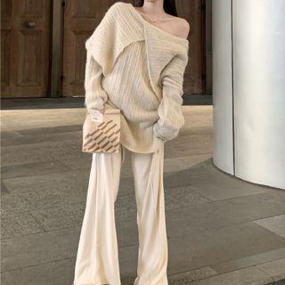 Asymmetrical Off-shoulder Sweater