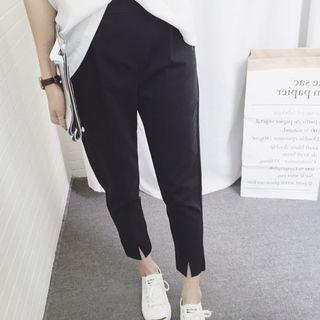 Notch Hem Slit Fit Pants