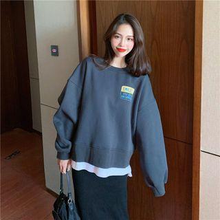 Mock Two Piece Letter Printed Sweatshirt
