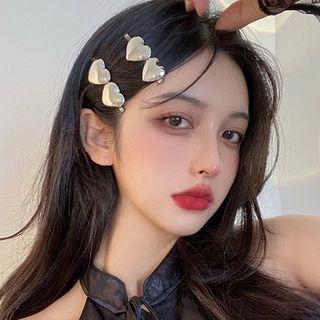Polished Heart Hair Clip A3017 - White - One Size