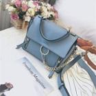 Faux Leather Crossbody Bag With Chain