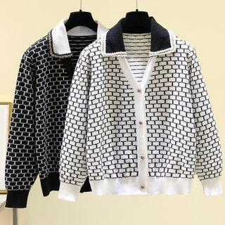 Collared Pattern Cardigan