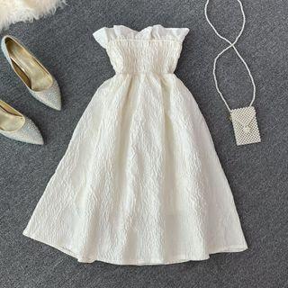 Ruffled Bandeau Mini Dress