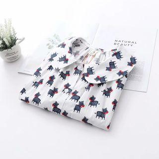 Zebra Print Shirt White - One Size