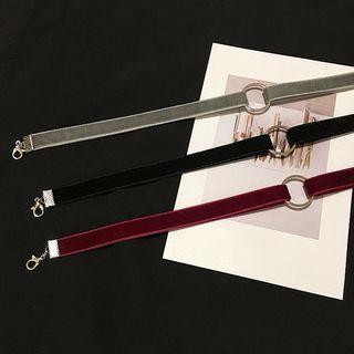 Alloy Hoop Velvet Choker