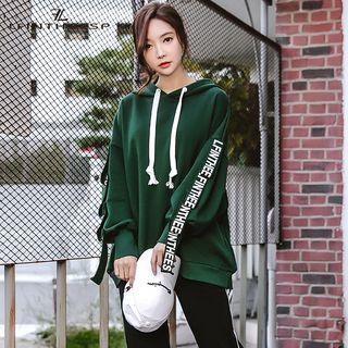 Letter Print Drawstring Hoodie