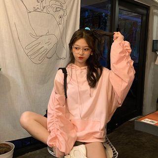 Crinkled Hoodie Pink - One Size