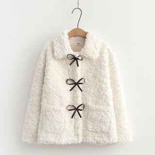 Collared Ribbon Fleece Jacket