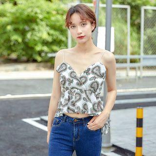 Printed Sleeveless Asymmetric Top