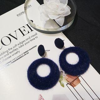 Fluffy Hoop Dangle Earring