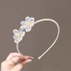 Flower Faux Pearl Alloy Headband White - One Size