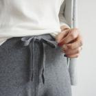 Drawstring Waist Wide-leg Knit Pants