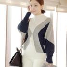 Mock-neck Color-block Sweater