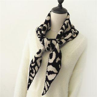 Leopard Print Knit Scarf