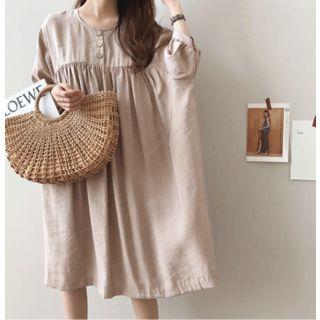 Half-placket Loose-fit Dress
