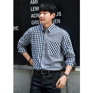 Contrast-panel Checked Shirt